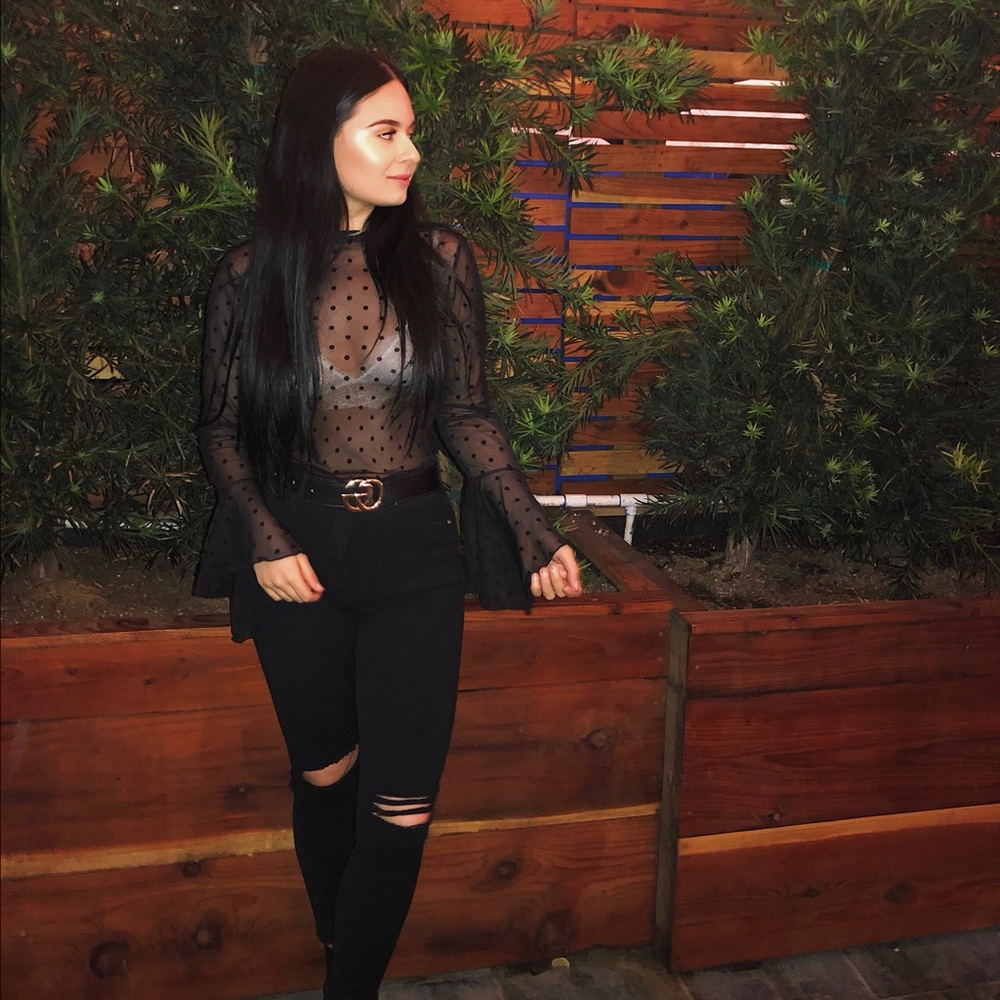 Sheer Polka Dot Blouse